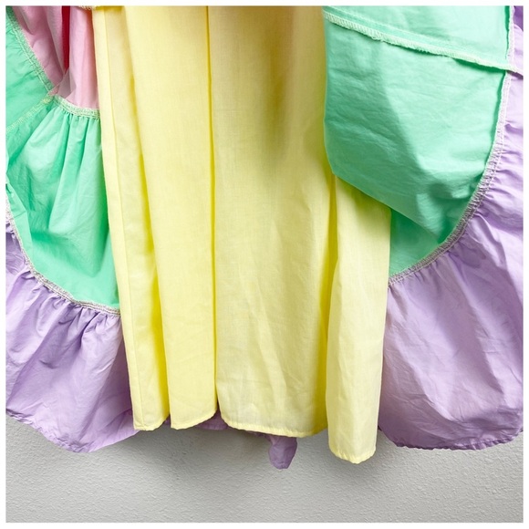 English Factory Colorblock Rainbow Tiered Midi Dress‎ Size XS - Picture 7 of 11